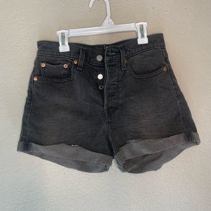 Levi’s Vintage Charcoal Cuffed Denim Shorts